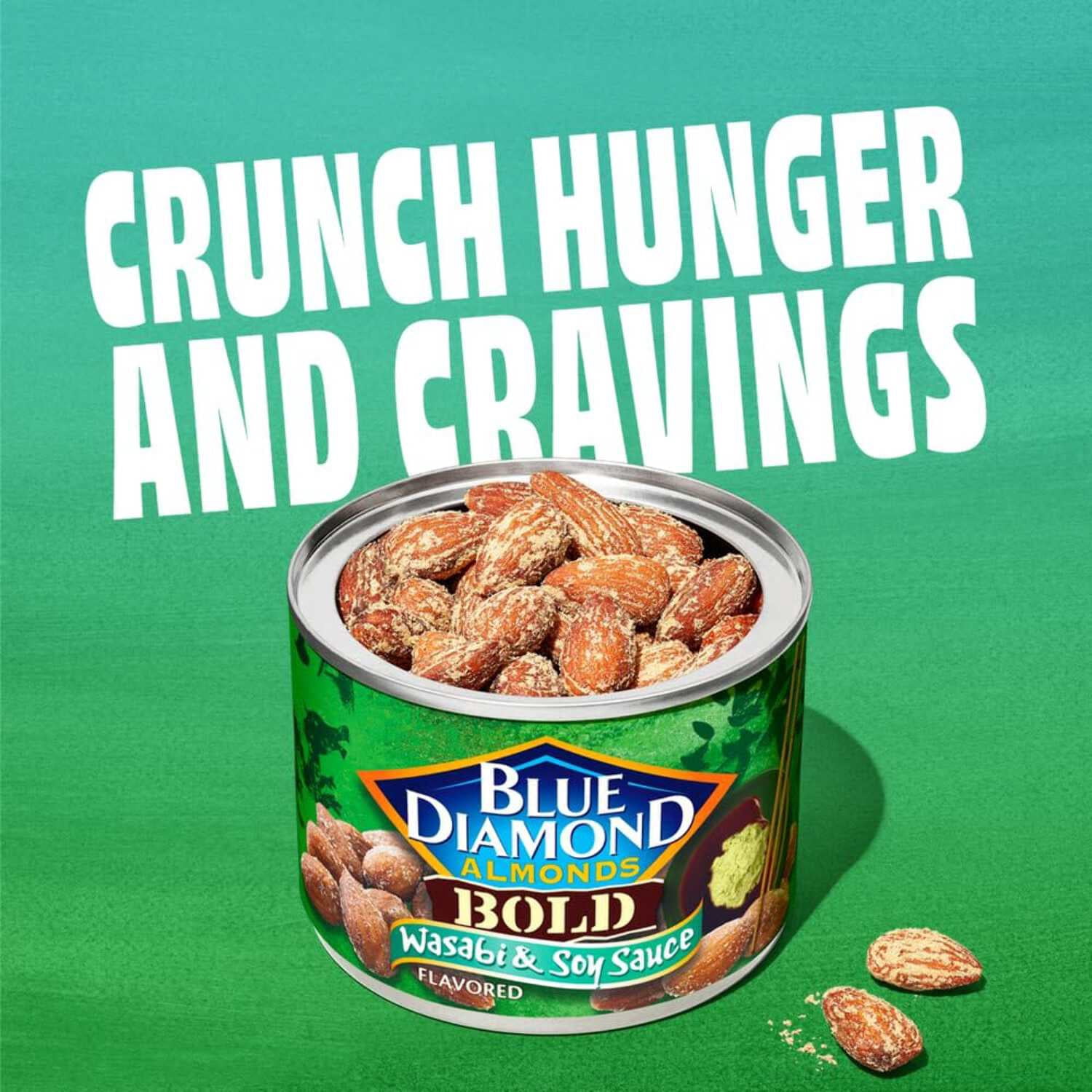 (12 pack) Blue Diamond Almonds, Bold Wasabi & Soy Sauce Flavored Snack Nuts perfect for snacking and on-the-go, 6 oz