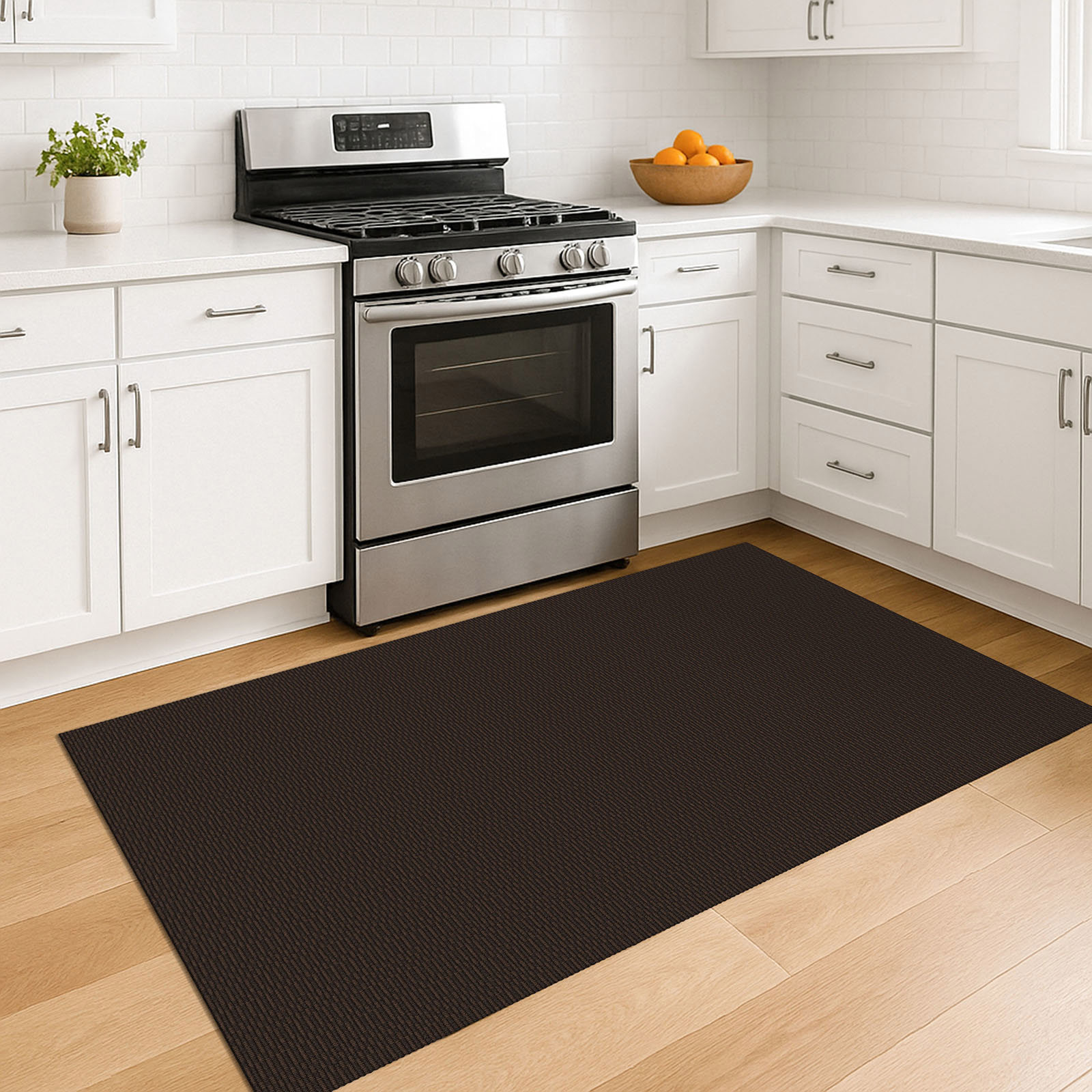 iOhouze Washable Rugs 3x5 ft Area Rug Cotton Entryway Rugs Rubber Backed Throw Rugs Indoor Door Mat Kitchen Rugs Braided Floor Carpet for Entrance Bathroom Kitchen Dark Coffee/Brown