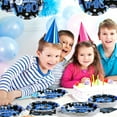 thumbnail image 6 of 96 Pcs 10th Birthday Decorations for Boys - Blue & Black 10th Birthday Plates & Napkins - Disposable - Serves 24, 6 of 15