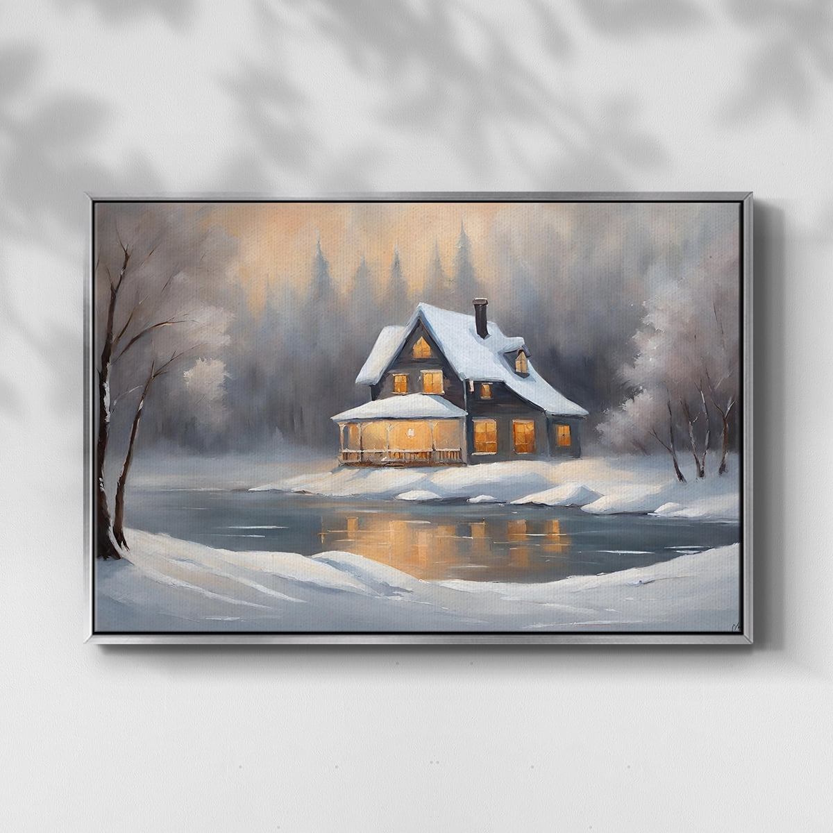 Vintage Landscape-CCXI By Wexford Home Framed in Silver Wood Gallery Wrapped Canvas 17 in. x 25 in.
