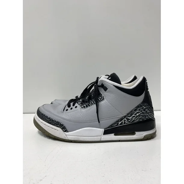 Ni - ke Ni - ke Air Jordan 3 Grey Leather Men Shoes Size 10.5