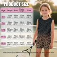 thumbnail image 7 of chaqlin Retro Leopard Print Girls Shorts Sets 2 Pieces Outfits Elastic Waist Tank Top Summer Workout Shorts with Pockets Matching Set for Girls Kids 5-14y, 7 of 7
