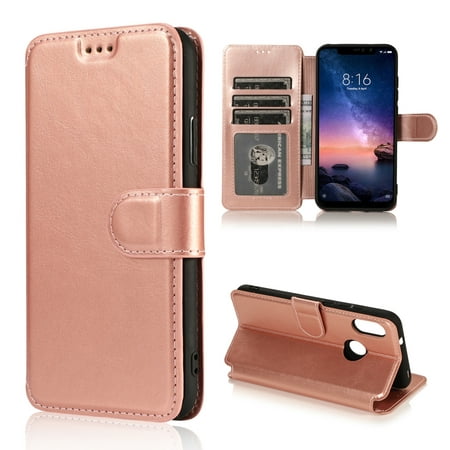 For Xiaomi Redmi 6 Pro Calf Texture Magnetic Buckle Horizontal Flip Leather Case with Holder & & &