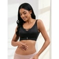 thumbnail image 5 of Unique Bargains Women's Wirefree U Back V-Neck Mesh Minimizers Bras S Black, 5 of 6