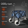 thumbnail image 2 of Rangland Beach Wagon With Big Wheels For Sand - All Terrain Steel Frame Utility Cart with 9" Pneumatic Tires, Collapsible Folding Design - Sand Warrior Pro Series II (Blue), 2 of 7