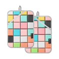 thumbnail image 7 of Yayeee Pot Holders Kitchen Heat Resistant with Pocket 7"x9.8" Cotton Oven Cooking Hot Pads, Colorful Checkered Pattern, 7 of 7