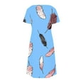 thumbnail image 5 of Nmnitkp Summer Dresses for Women 2026,The Latest Style Womens Dresses,Women's Fashion Summer Print Short-sleeved V-neck Casual Dress, 5 of 7