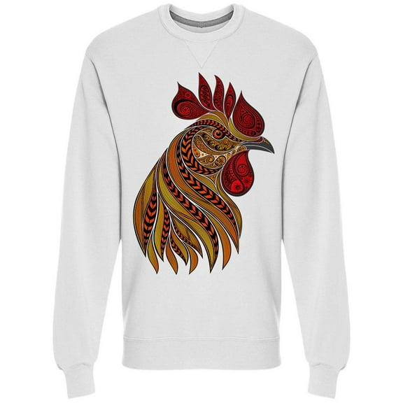 Fiery Rooster Art Sweatshirt Men -Image by Shutterstock, Male x-Large