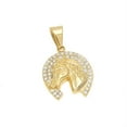 thumbnail image 2 of Exquisite Fashion Club Horse Medal Pendant Necklace Men's Gold Plated Metal Round Coin Ice Out Glittering Hip Hop With For You Jewelry Fashion Accessories Creative Gift, 2 of 6