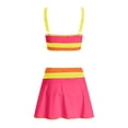 thumbnail image 4 of vigerkar High Waisted Bikini Sets for Women Tummy Control Swimsuits 3 Piece Bathing Suits Neon Swimwear with Skirt 2026 (Watermelon Red, L), 4 of 8