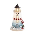 thumbnail image 3 of DIY Lighted Sea Glass-Style Lighthouse Kit, 3D Christmas Craft Kit for Adults with Warm LED Lights, Handmade Tabletop Holiday Decor for Mantel Shelf, Santa Snowman Reindeer Designs(Snowman), 3 of 10