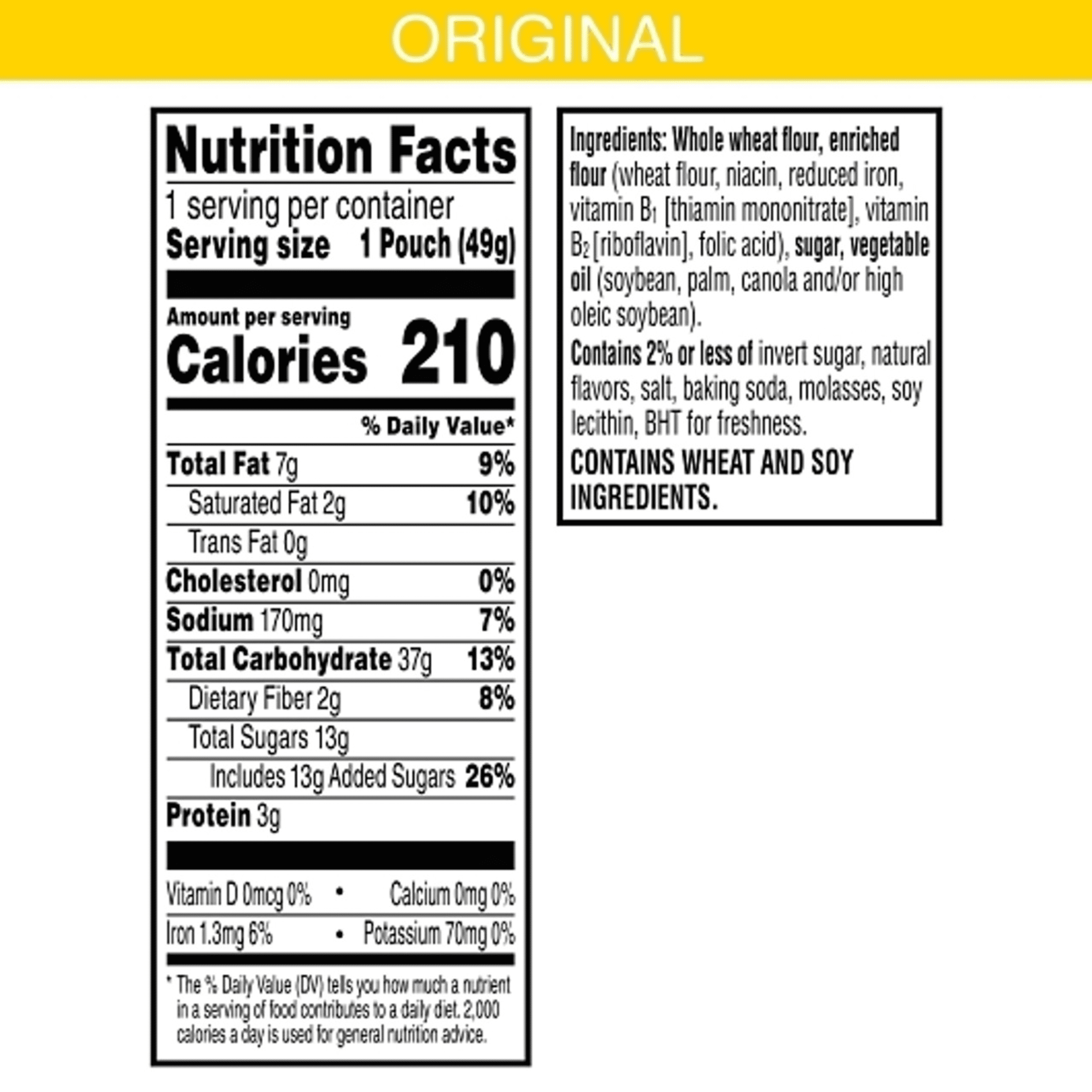 Kellogg's Eggo Original Graham Crackers, 1.74 oz (Pack of 4) with By The Cup Bag Clip