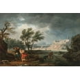thumbnail image 2 of Vernet, Claude Joseph 18x13 White Modern Wood Framed Museum Art Print Titled - Four Times of the Day, Midday, 2 of 4