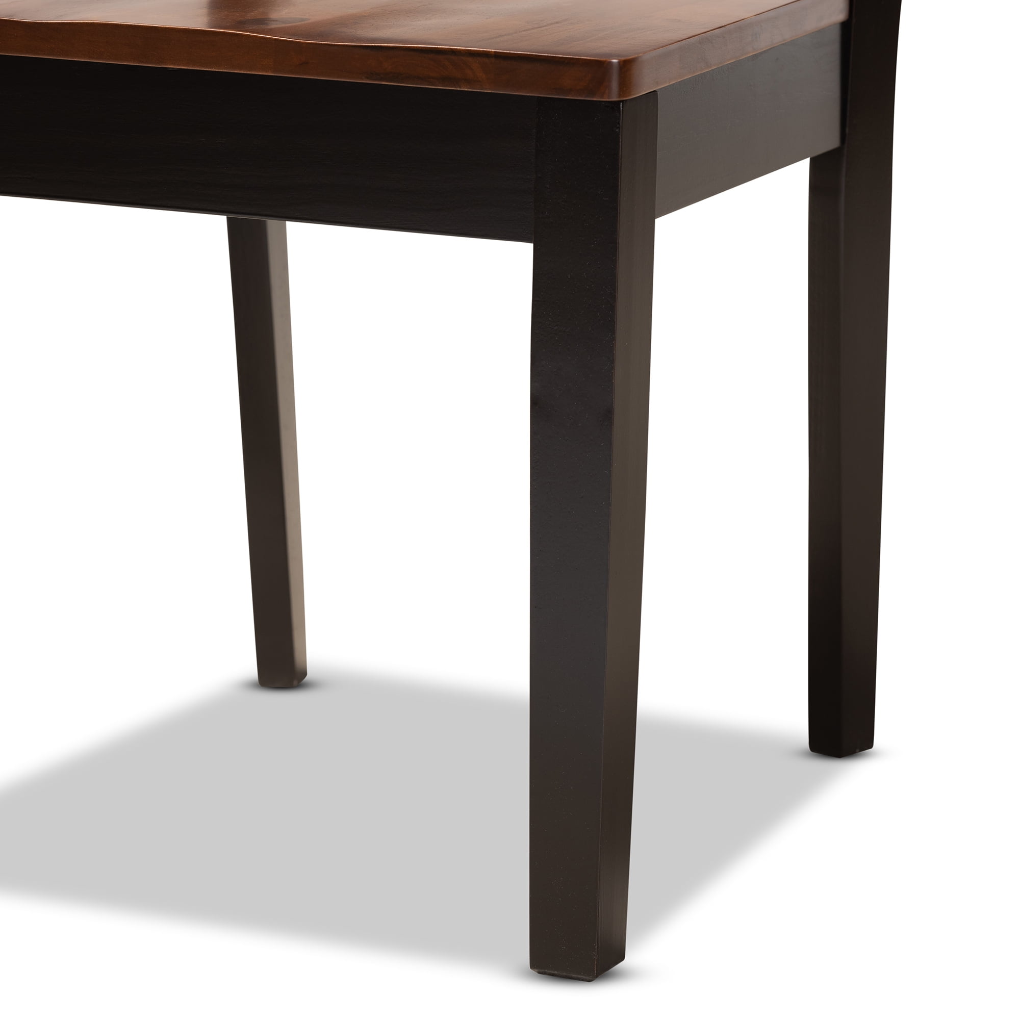 Baxton Studio Nicolette Dining Chair, Set of 2, Dark Brown