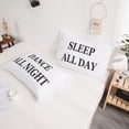 thumbnail image 6 of Move Over Couple Pillowcases Queen White Black Pillow Cover Letters Patter Microfiber Pillow Case 2 Pack, 6 of 9