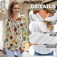 thumbnail image 6 of DISNIMO Floral Printed Hoodies for Women Waffle Sweatshirts Long Sleeve Shirts V Neck Hoodies Fall Winter Outfits, S, 6 of 7