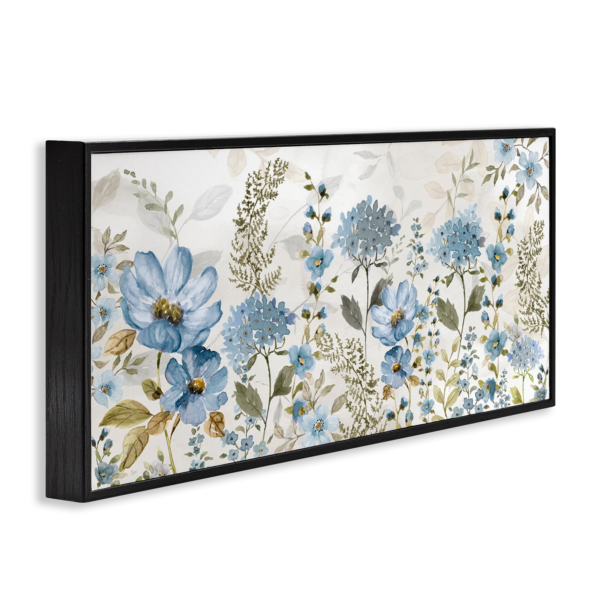 Stupell Industries Subdued Meadow Foliage Black Framed Giclee Art, design by Nan