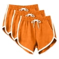 thumbnail image 2 of HAOTAGS Shorts for Women,Home & Yoga Stretchy Waistband Breathable 3- Pack Activewear Orange M, 2 of 7
