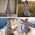 thumbnail image 3 of FOR U DESIGNS Tropical Hibiscus Monstera Print Matchable Couple Outfits Hawaiian Button Down Shirt or Sleeveless Sundress with Pockets Fashion Matching Clothes for Beach Parties, 3 of 7