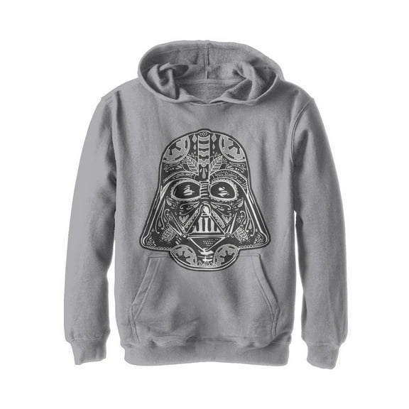 Boy's Star Wars Darth Vader Artistic Helmet  Pull Over Hoodie Athletic Heather Large
