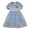 Blue, variant on Girls Spring Dress Short Sleeve Flowers Printses Mesh Clothes Birthday Dress For Girls Size 3-4T