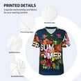 thumbnail image 4 of Daiia Summer Birds and Flowers Mens Baseball Jersey Button Down Shirts Short Sleeve Sports Uniforms-Medium, 4 of 9