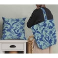 thumbnail image 5 of Soimoi Japan Crepe Satin Blue Fabric By the Yard - 54 Inch Wide - Leaves Pattern Fabric - Botanical and Elegant Designs for Various Uses Printed Fabric, 5 of 6