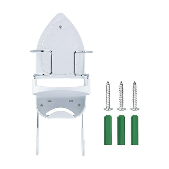 Kripyery Wall Mount Ironing Board Hanger with Dual Hooks Heavy Duty Universal Laundry Room Iron Cord Holder Organizer Storage Rack