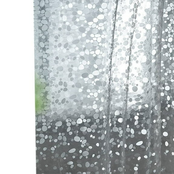 Transparent Shower Curtain Lining, Pebble Pattern Plastic Bathroom