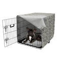 thumbnail image 5 of Damask Grey Dog Crate Cover, Abstract Botany Curls Repetition in Muted Colors Vintage Art, Easy to Use Pet Kennel Cover Small Dogs Puppies Kittens, 7 Sizes, Grey Yellow Grey, by Ambesonne, 5 of 6