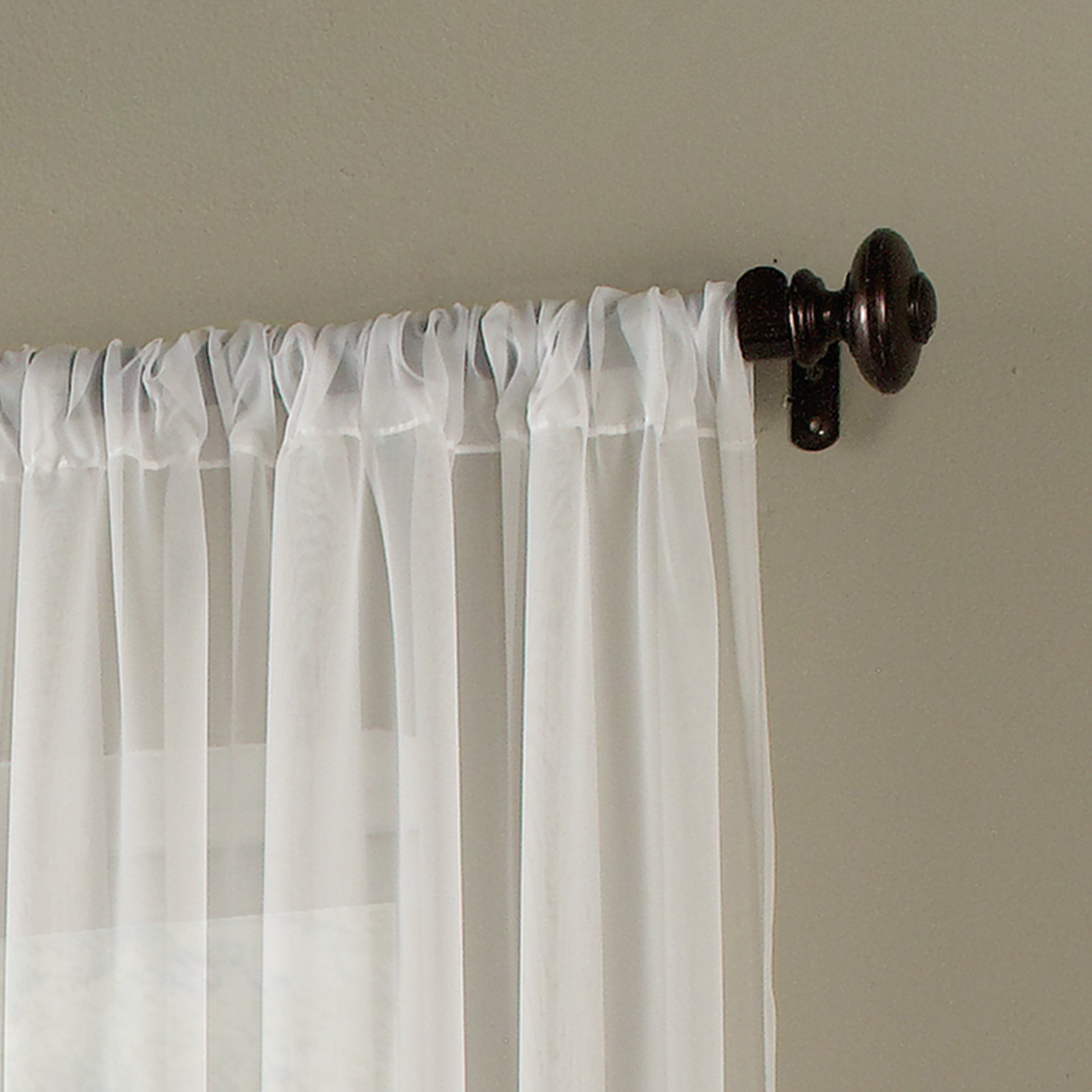 Curtainworks Soho Voile Indoor Curtain, Polyester Sheer Poletop Single Panel, Indoor, Winter White, 59" x 63", Adult