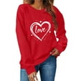 thumbnail image 2 of YUNAFFT Valentine Print Round Neck Long Sleeve Soft Stretch Casual Sweatshirt for Women, 2 of 6
