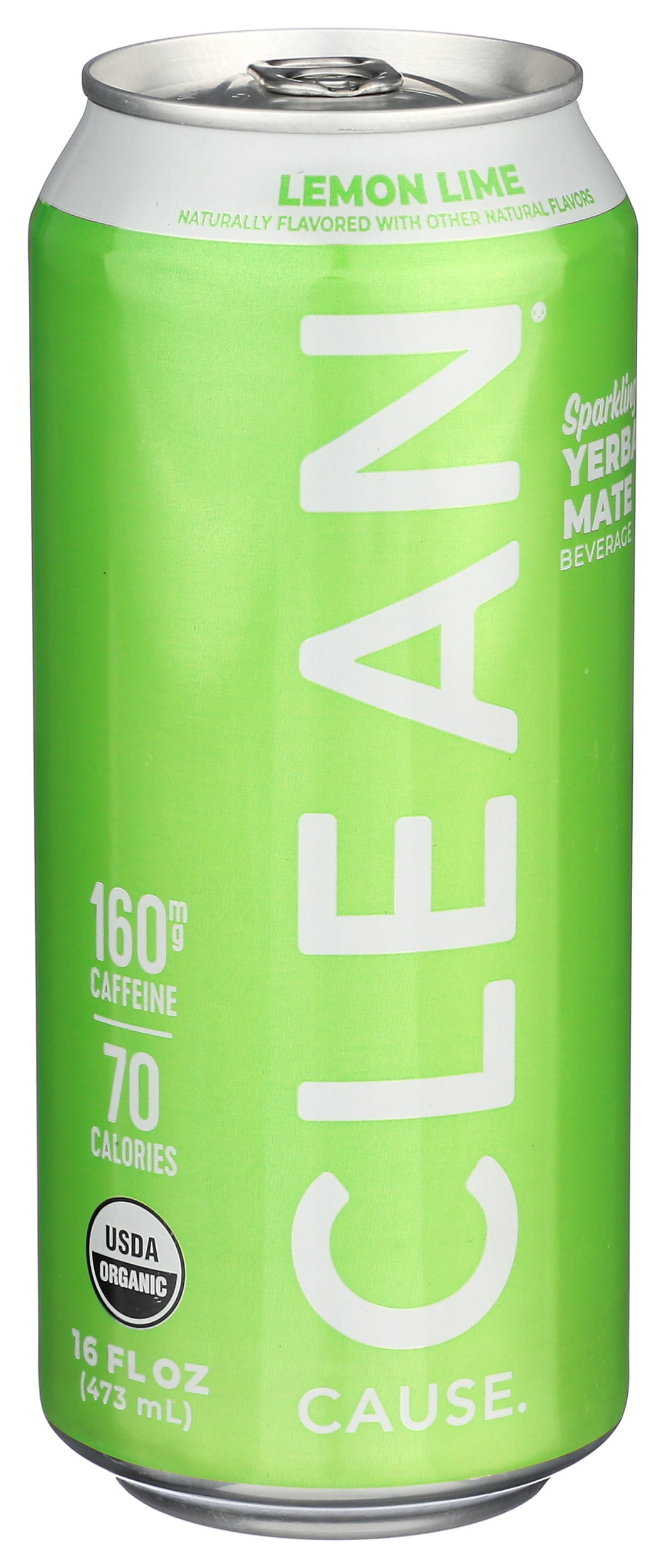 Pack of 12, Clean Cause Lemon Lime Sparkling Yerba Mate Beverage, 16 fl oz
