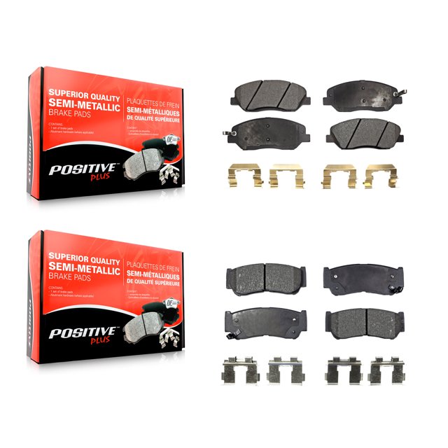Positive Plus Front Rear Semi-Metallic Brake Pads Kit for Car 2007-2009 Hyundai Santa Fe KPF-100079