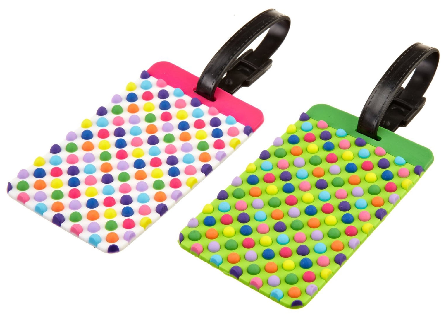 Travelon Luggage Dots Set Of 2 Luggage Tags, Pink Green Walmart