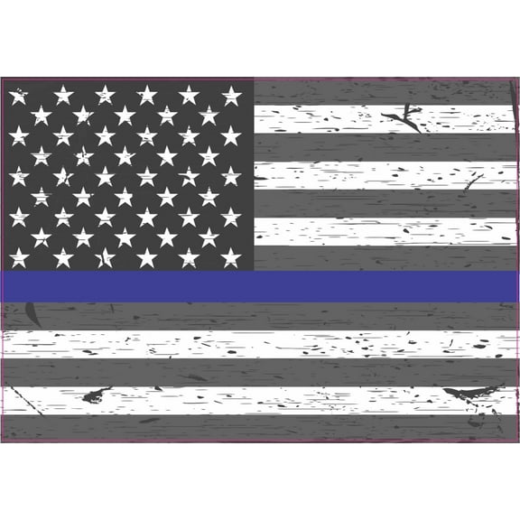 5in X 3.5in Blue Lives Matter American Flag Bumper Sticker Car Stickers