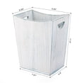 thumbnail image 3 of Wood Trash Can Wastebasket Rustic Rectangular Garbage Container Bin Bedroom, 3 of 7