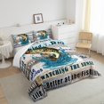 thumbnail image 3 of Manfei Big Bass Fish Bedding Comforter Set 2pcs for Female Men,Rustic Cabin Twin Comforter Sets Microfiber,Fishing Hunting Breathable Bedding Set,Microfiber Bedroom Decor, 3 of 8