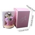 thumbnail image 3 of Eternal Rose Gift under $5! Yannianjz Rose Bouquet Valentine's Day Gift, Eternal Flower with Glass Cover and LED Light, Soap Flower Gift Box for Her, Home Decoration, 3 of 4