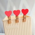 thumbnail image 3 of 10 PCS Heart Wooden Clothespins, Pink Mini Clothespins Photo Clips Small Decorative Wood Peg Pin Craft Clips for Wedding Party Hanging Pictures Postcard Display, 3 of 6
