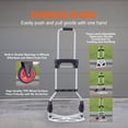 thumbnail image 3 of Aluminum Folding Hand Truck Dolly 176 lbs Capacity Heavy Duty Luggage Trolley Cart with Telescoping Handle PP TPR Wheels for Home Office Shopping Travel, 3 of 6