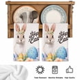 thumbnail image 5 of Happy Easter Kitchen Towels Set of 3, Spring Watercolor Bunny Eggs Flowers Absorbent Dish Towels for Kitchen, Microfiber Hand Towel, Quick Drying Tea Towel for Cleaning Decorative Dishcloths, 5 of 7