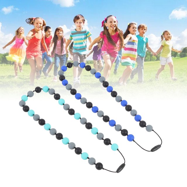 Collar Juego De 2 Collares Sensoriales De Silicona Con Correa Ajustable, Collar Sensorial Y Elegante Y Antideslizante Para Niños