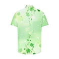 thumbnail image 4 of PiGOGI Men's Holiday themed Short Sleeve Button Down Shirt Casual Turndown Collar St Patricks Blouse Mint Green XL, 4 of 5