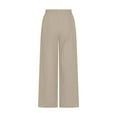 thumbnail image 4 of Wide Leg Pants Womens Casual Solid Pants Comfortable Elastic High Waist Wide Leg Casual Length Pants Womens Wide Leg Pants, 4 of 6