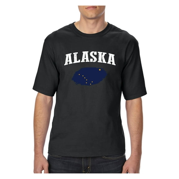 MmF - Big Men's T-Shirt, up to Tall Size 3XLT - Alaska Flag