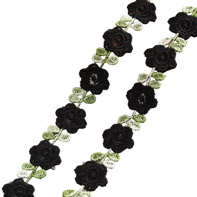 Visland Flower Lace Trim Ribbon Vibrant Color Widely Used DIY Crafts Embroidered Crochet Lace Trim Fabric Decorations for Sewing