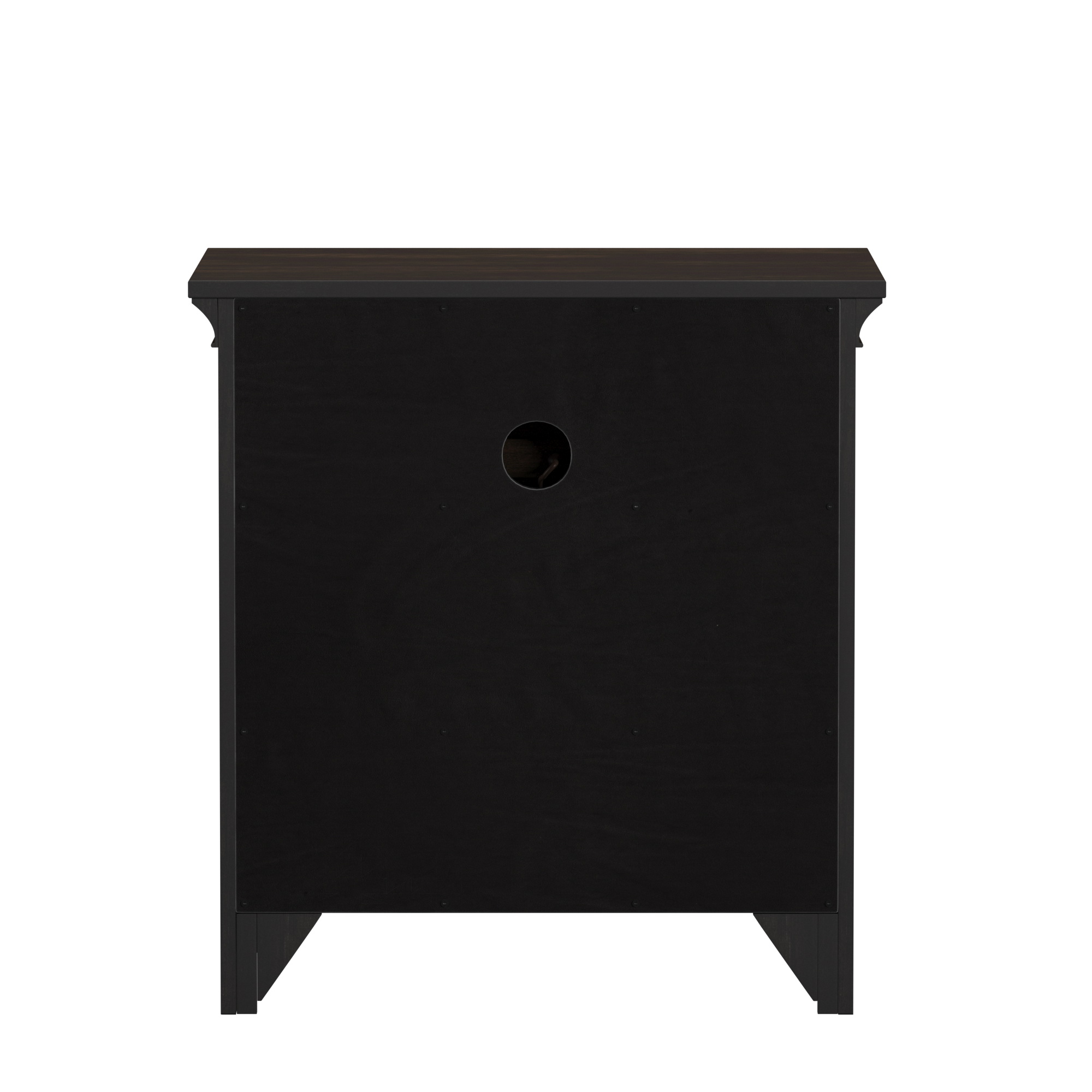 Weston Home Crestler Classic Nightstand with 3-Drawers & Charging Station, Antique Black
