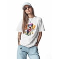 thumbnail image 2 of T Shirts for Women Short Sleeve Cotton Crewneck T-Shirt, Color Paint Puppy Daisy Tee Tops Casual Basic T-Shirts, XS-5XL White 5XL, 2 of 7