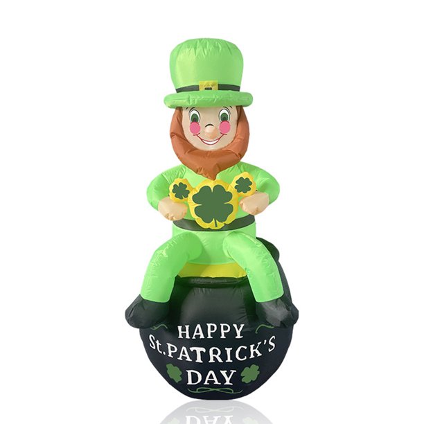 Decoración Día de San Patricio lideró el adorno luminoso del patio luminoso soplando la decoración de las fiestas de fiesta con estacas y cuerdas Us Plug Inevent HA028194-01B